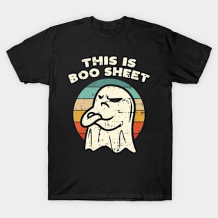 This Is Boo Sheet Ghost Retro Halloween Costume T-Shirt